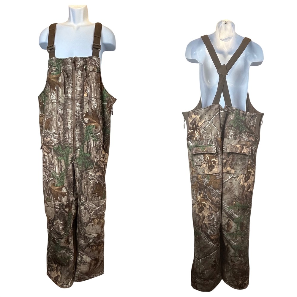 RedHead Tundra Suede Camo Hunting Bibs Mens XL RealTree Insulated Overalls